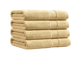 Bath Towel Set 4-Pack Beige 500 GSM Ring-Spun Cotton Towels V63-957791