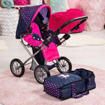 Baby Doll City Star Pram in Polka Dots, Blue and Pink V178-21961