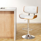 Artiss Bar Stools Gas Lift Leather White BA-TW-8045-WH
