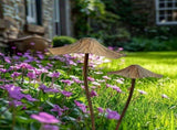 Metal Mushroom Garden Stakes 2PCS, Rustic Vintage Weatherproof Iron Toadstool Yard Art For Patio V1369-AZ3-W-15099