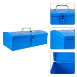 Blue Iron Tool Box for Car Durable Metal Storage Organizer Portable V1370-AZ4-16887