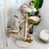 Cat Tree Scratcher Plush Sisal Willow Wood w Basket Cushion V178-66927