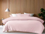 Accessorize 400TC Blush Bamboo Cotton Double Stitch Quilt Cover Set Queen V442-HIN-QUILTCS-DOUBLESTITCH-BLUSH-QS