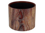 Vintage Style Plastic Trash Can with Wood Pattern, Waste Bin for Home, Bedroom, Office Use V1370-AZ4-08867