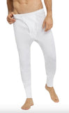 Thermo Fleece Mens Thermal Long John Tights Baselayer Cotton Blend Pants - White V563-BR-MNSTHTS-WHT-XL