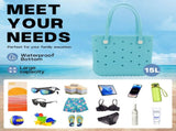 Waterproof Hexagon Mesh Beach Bag Large Capacity Travel Storage Tote for Swimwear Towel Sunglasses V1258-BAG-HS04-M-PNK