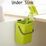 Small Plastic Trash Can, Hanging Small Trash Can with Lid Under Sink for Kitchen, Food Waste Bin for V1259-DP01-A-2074