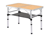Weisshorn Folding Camping Table Adjustable Aluminium 60 x 40 cm Wood Grain XFEL-CAMP-AL-WD