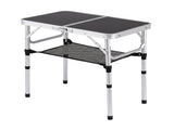 Weisshorn Folding Camping Table Adjustable Aluminium 60 x 40 cm Black XFEL-CAMP-AL-BK