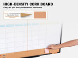 36x 24 Monthly Calendar Whiteboard & Cork Board Combo with Aluminum Frame 2-in-1 Magnetic Dry Erase V767-VVR-RMB36X24RLBBZZZDYV0