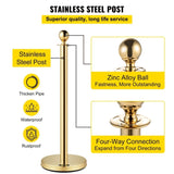 Velvet Ropes and Posts, 5 ft/1.5 m Red Rope, Stainless Steel Gold Stanchion with Ball Top, Red Crowd V952-TDZQTHRSGLZJ4238FV0