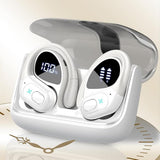 Wireless Bluetooth 5.4 Over-Ear Earbuds IPX5 Waterproof for Sports White V1263-JX-7040