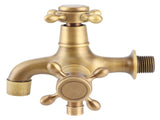 G1/2in Thread Bathroom Copper Single Cold Faucet Washing Machine Mop Pool Water Tap Retro Gold V1294-YM0901-3112200061011