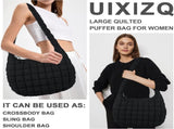 Quilted Puffer Tote Bag Purse Puffy Crossbody Shoulder Bag,Lightweight Nylon Hobo Bag Puffer V1258-DP02-F-447