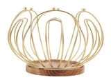 Coffee Pod Holder Basket with Wooden Base Wrought Iron Metal Wire Coffee Capsule Holder for Home V1294-YM0901-3118240263511