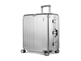 Wanderlite 28 Inch with TSA Lock StainlessSteelWrappedCorners Hard Shell Travel Suitcase LUG-ALU-28-SILVER