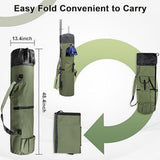 Green Fishing Rod & Reel Organizer Bag - Holds 5 Poles with Tackle Storage 48.4" x 13.4" x 13.4" V1366-AZ2-W-11666