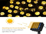 5W 17Meters/ 55.8Ft 100LEDs Solar Powered Energy Ball Outdoor String Light Lawn Lamp Constant Bright V1294-YM0901-L4081WW
