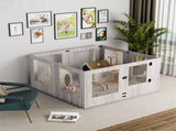 Fin 8 Panel Safest Tempered Glass Dog Whelping Pen Box Shatter-Proof Playpen Exercise Box V767-XPETGHWL-12