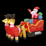 Santaco LED Inflatable Santa Sleigh Reindeer 2.2M INFL1051