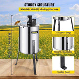 VEVOR 4 Frame Electric Honey Extractor Beekeeping 120 W Motor 2 Clear Lids V952-S-4XXDDYMJ0000001V3
