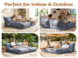 Artiss Outdoor Bean Bag Chair with Filler 2 Seater Beanbag Lounge Adults Splash-Proof Large Bean Bag BD-LOUNGE-D-GR-12FILLER