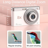 4K 8X Optical Zoom Telescopic Lens Digital Camera - Includes Card Reader & Wiper - Pink PRL-5020023060DBT