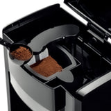 Dual-Cup Drip Coffee Maker with Ceramic Mugs, Compact 420ml Capacity, 650W Fast Brewing for V1341-ZY-Y9X5YY3N-BLACK