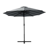 Instahut 4.57m Outdoor Umbrella Beach Pole Garden Tilt Charcoal UMB-POLE-4-TR-CO