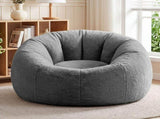 Artiss Bean Bag Chair Cover Soft Faux Fur Beanbag Cover Large Round Stuffed Animal BD-COVER-ROUND-GR