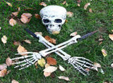 Halloween Glowing Skeleton Head Hands Arms Stakes Luminous Outdoor Decor for Lawn Garden Yard V1294-YM0716-10351200