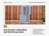 Grey Two-Door L-shaped Office Gym Shed Storage Lockers V63-835141