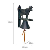 Cast Iron Cow Doorpost w Bell 26cm V637-74145COW