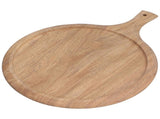 Wooden Pizza Tray Durable Round Serving Board with Handle Bread Food Dinner Plate for Restaurant V1294-YM0714-3118210230011