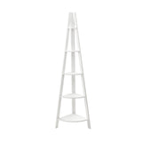 Artiss Bookshelf Corner Shelf 5 Tiers - CANE White FURNI-P-LAD-COR5T-WH
