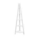 Artiss Bookshelf Corner Shelf 5 Tiers - CANE White FURNI-P-LAD-COR5T-WH