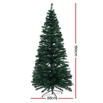 Jingle Jollys 1.8m Christmas Tree Optic Fibre LED Xmas tree Warm White XM-TR-LED-6F-WW-DX