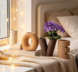 Love Vase 4-Piece Ceramic Vase Set Stylish Floral Decorative Vases for Entryway, Table Centerpiece V1107-CS-VOBDWJES22