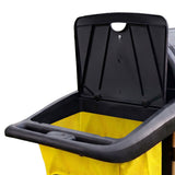 AUCH Double Bag Janitor Cleaning Trolley, Housekeeping Cart, Lockable Cabinet with Storage Tubs, V219-MATJANAC13YB