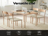 Artiss Dining Table and Chairs Set of 5 Compact Kitchen Furniture Natural Beige DSET-U-5279-WD