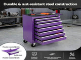 Giantz 7-Drawer Tool Chest Trolley Cabinet Toolbox Heavy Duty Garage Storage Organiser Purple TB-7DR-RL-PUR