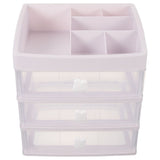 White Plastic Desk Organizer with Storage Drawers for Cosmetics and Stationery in Bedroom or V1369-AZ3-W-15632