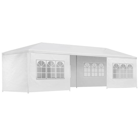 Instahut Gazebo 3x9m Marquee Wedding Party Tent Outdoor Camping Side Wall Canopy 8 Panel White GAZEBO-WED-C-FG-3X9-8W-WH