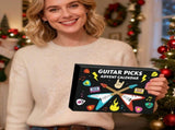 Guitar Picks Advent Calendar, 24 Days Christmas Countdown with Guitar Picks Thumb Picks PU Leather V1366-AZ2-W-24753
