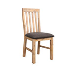 2x Wooden Frame Leatherette in Solid Wood Acacia & Veneer Dining Chairs in Oak Colour V43-DC-NOW-OAK