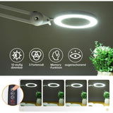 Magnifying Lamp, Work Light - With 105Mm 5 Diopter Glass Lens, Metal Clamp, Swivel Arm, 3 Color Mode V1188-MS-227-0104