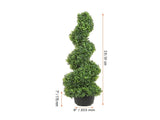 Artificial Topiaries Boxwood Trees, 7.6cm Tall Faux Topiary Plant Outdoor, All-year Green V952-HYMRGXJS36YCLY992V0