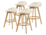 4X Wooden Bar Stool Dining Chair Fabric LEILA 72cm BEIGE V274-FT-WBSFAB-82BE4