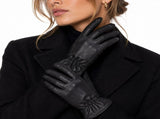 Womens Premium Kangaroo Leather Gloves 100% Wool Lined Winter Warm - Black - Large V563-77-0039-BLACK-L