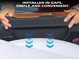 2PC Black Obsidian Car Seat Gap Filler for Car SUV Pickup Truck Premium Leather Wrapped Wood V1107-800-21755